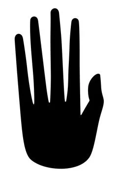 Image of a flat, stylized human hand, artifact of the Hopewell tradition Stock Illustration