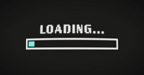 Image of flickering loading and complete text and bar on black background イラスト素材