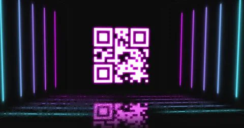 Image of flickering white QR code Illustrazione stock