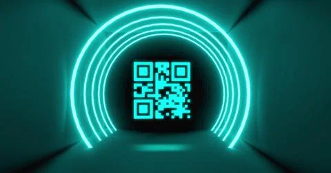 Image of flickering white QR code 스톡 일러스트