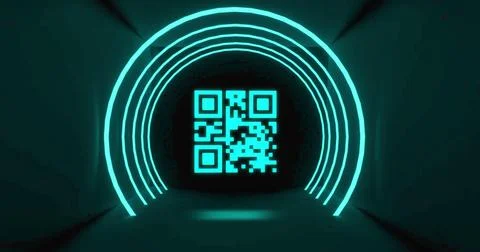 Image of flickering white QR code Illustrazione stock