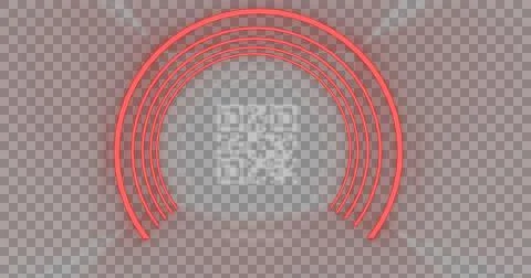Image of flickering white QR code with red neon circles. Illustrazione stock