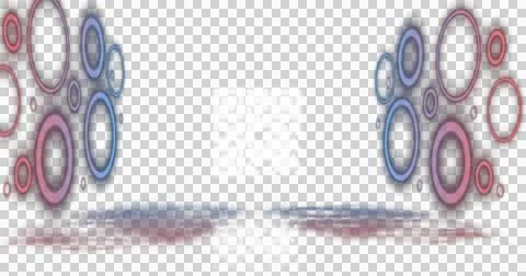 Image of flickering white QR code with multi coloured neon circles. Stock Illustration