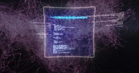 Image of floating binary coding Foto stock