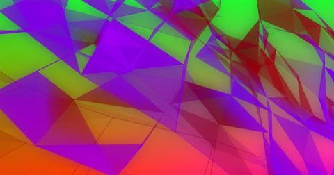 Image of floating network of colourful abstract shapes Stock Photos