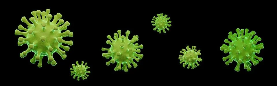 Image of Flu COVID-19 virus cell concept. Coronavirus Covid-19 influenza bann Stock Illustration