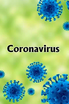 Image of flu COVID-19 virus cell. Coronavirus Covid 19 outbreak influenza bac Stock Illustration