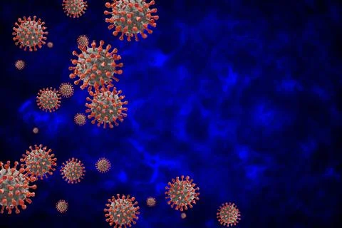 Image of flu COVID-19 virus cell. Coronavirus Covid 19 outbreak influenza bac Stock Illustration
