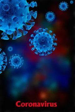 Image of flu COVID-19 virus cell. Coronavirus Covid 19 outbreak influenza bac Stock Illustration