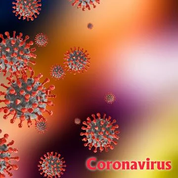 Image of flu COVID-19 virus cell. Coronavirus Covid 19 outbreak influenza bac Stock Illustration