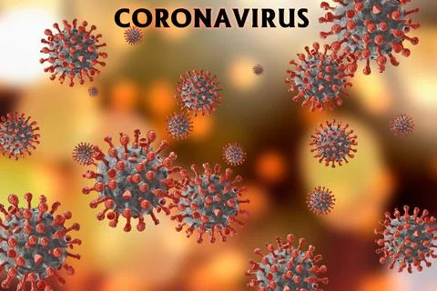 Image of flu COVID-19 virus cell. Coronavirus Covid 19 outbreak influenza bac Stock Illustration