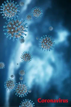 Image of flu COVID-19 virus cell. Coronavirus Covid 19 outbreak influenza bac Stock Illustration