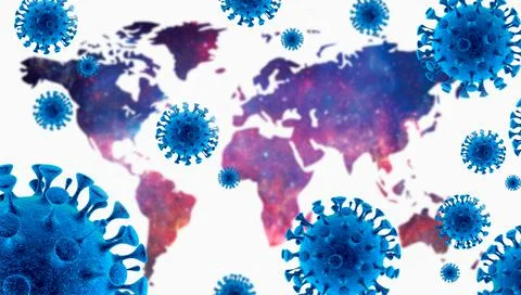 Image of flu COVID-19 virus cell. Coronavirus Covid 19 outbreak influenza bac Stock-Illustration