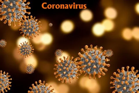 Image of flu COVID-19 virus cell. Coronavirus Covid 19 outbreak influenza bac Stock Illustration