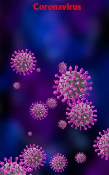 Image of flu COVID-19 virus cell. Coronavirus Covid 19 outbreak influenza bac Stock Illustration