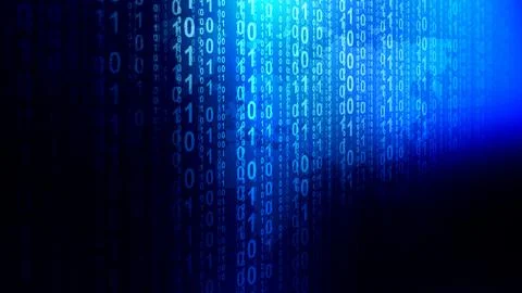 Image of flying binary codes as background, big data. 库存照片