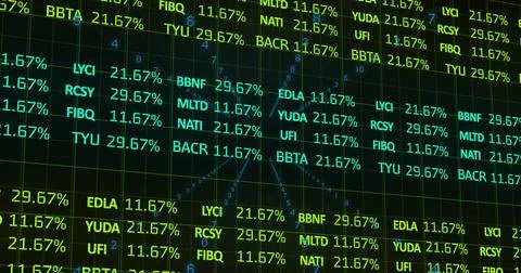 This image flys through a grid of data, showing how it is processed Stock Photos