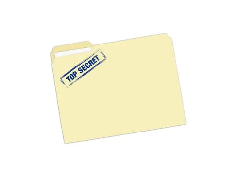 Image of a folder with a Top Secret stamp isolated Stock Photos