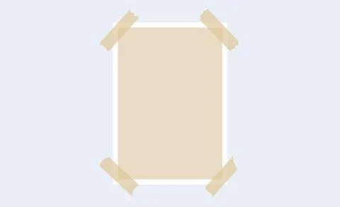 Image frame glued on adhesive tape. Photo template for mockup, poster design Stock Illustration