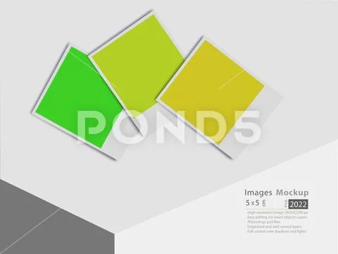 Image frame or color swatches on desk mock-up series Template PSD