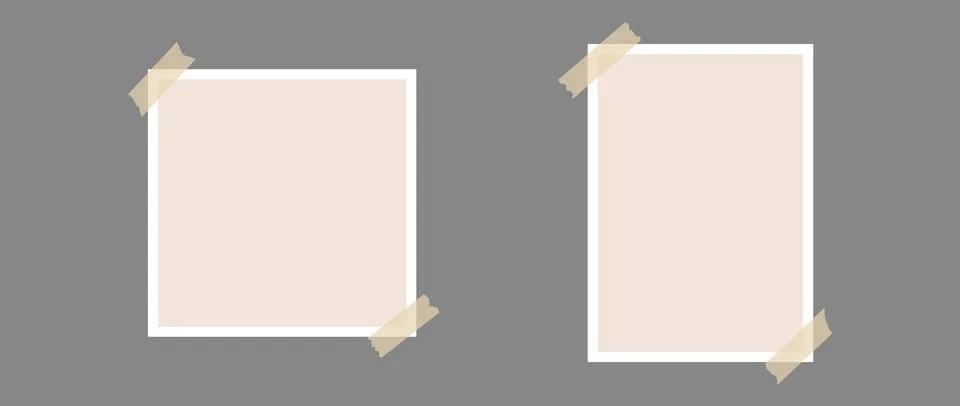 Image frames glued on adhesive tape. Photo templates for mockup, poster design Stock Illustration