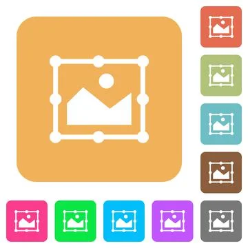 Image free transform rounded square flat icons Stock Illustration