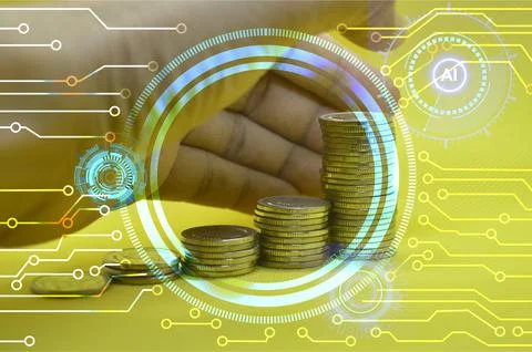 Image of future finances artificial intelligence will take control of the fin Stock Photos