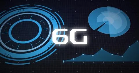 Image of futuristic 6G technology with digital radar and data visualization イラスト素材