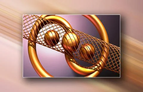Image gallery with 3D fractal render elements Stock Illustration