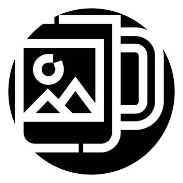 Image gallery black and white icon graphic 스톡 일러스트