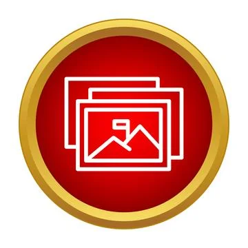 Image gallery icon displaying multiple pictures button Illustrazione stock