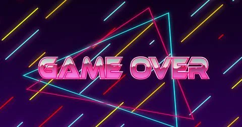 Image of game over text over neon lines on black background Stock Illustration