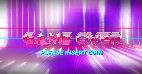 Image of game over text over neon lines on black background イラスト素材