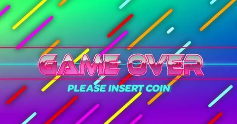Image of game over text over light trails 写真素材