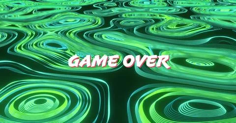 Image of game over text over light trails pattern background Stock Photos
