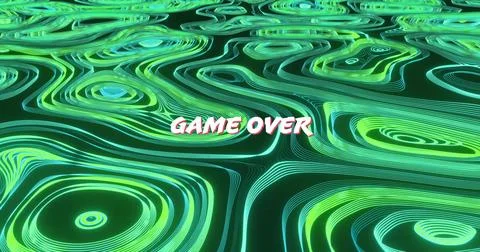 Image of game over text over light trails pattern background Stock Photos