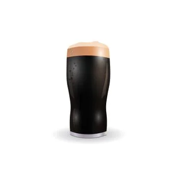 Image of a glass with dark beer. Patrick Day. Isolated on white background... Stock Illustration