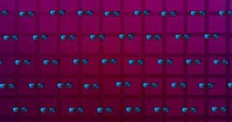 Image of glasses over purple checked background Stock Illustration