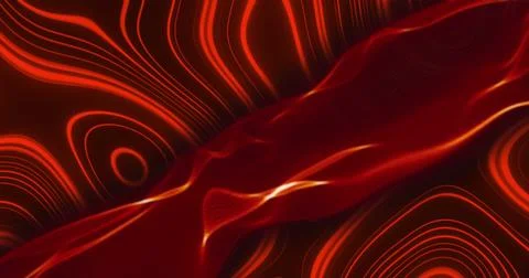 Image of glitch effect over game over text banner against red digital wave on Foto stock