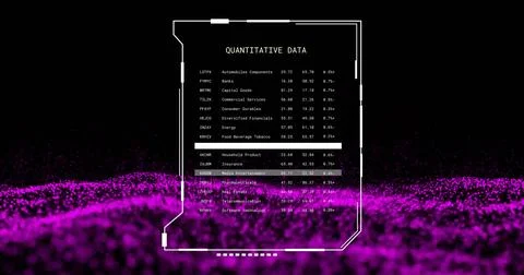 Image of glitching interface processing quantitative data over pink network Stock Photos