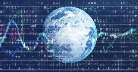 Image of global business 4k Stock Illustration