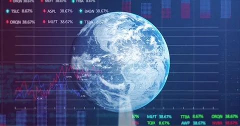 Image of global business 4k Stock Illustration