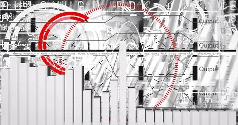 Image of globe and data processing over transparent background イラスト素材