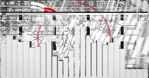Image of globe and data processing over transparent background 스톡 일러스트