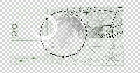 Image of globe and data processing over transparent background Ilustração Stock
