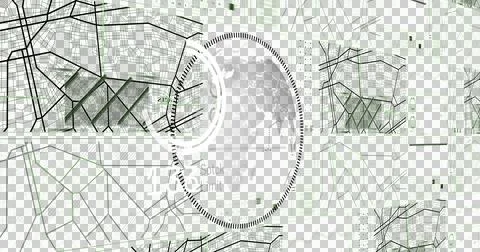 Image of globe and data processing over transparent background Ilustração Stock