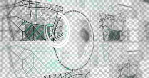 Image of globe and data processing over transparent background Stock Illustration