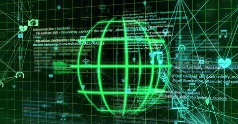 Image of globe and data processing 库存照片