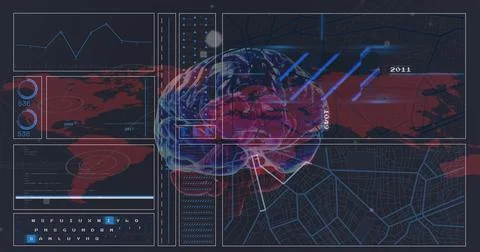 Image of globe and data processing over scanners computer server Stock Photos
