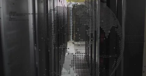 Image of globe and digital data processing over computer servers Stock Photos